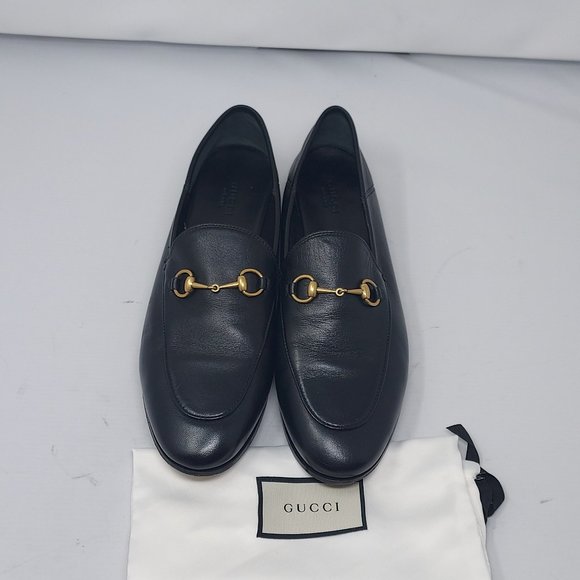 Gucci Shoes - Gucci Jordaan Black Leather Horsebit Loafer